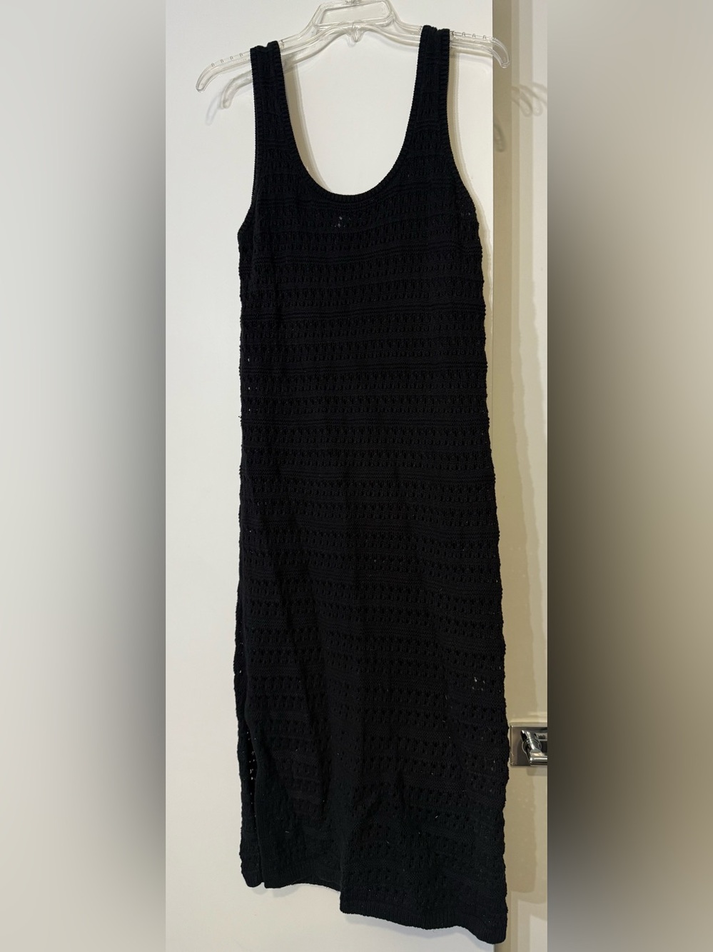 Black Crochet Tank Dress - Women’s Cover Up